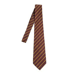Etro Burgundy and Gold Striped Tie Handmade in Italy.